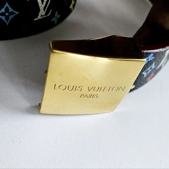 Louis Vuitton Black Multicolor Murakami Belt 90/36